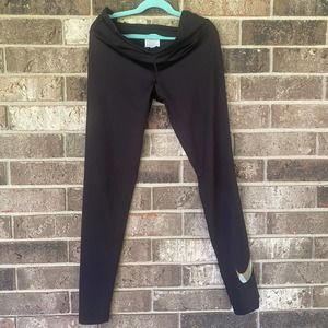 Nike Essential Flash Leggings High Waisted 7/8 Black Geometric Nike Check Small